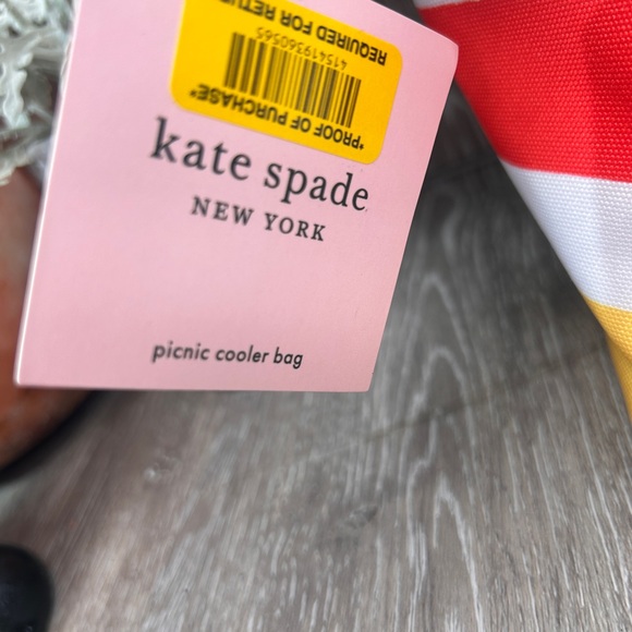 🌈 NWT Kate Spade Candy Stripe Picnic Cooler Bag | Insulated Tote | Beach Pool - Picture 3 of 10